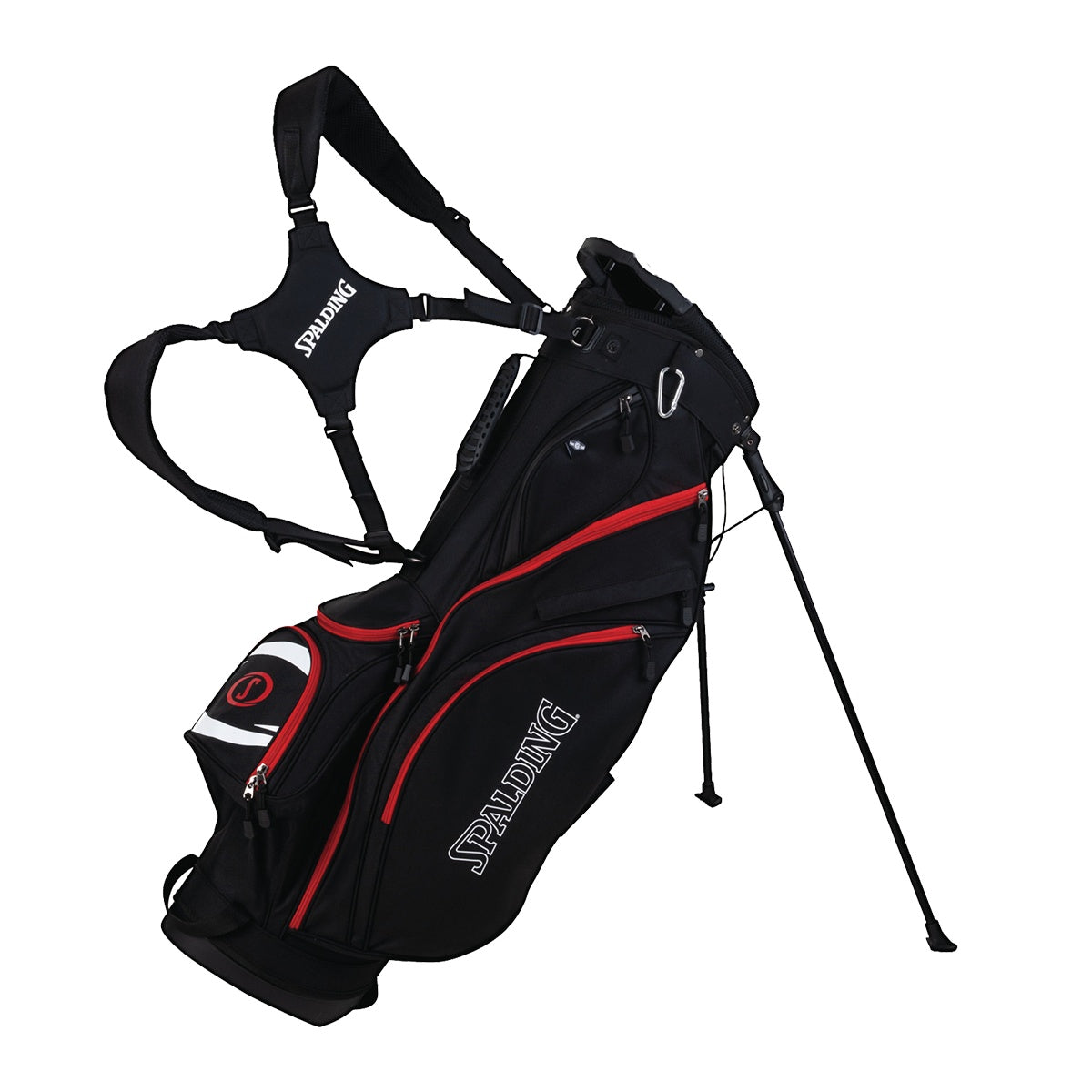 Spalding Stand Bag Svart/Vit/Röd Golfbag